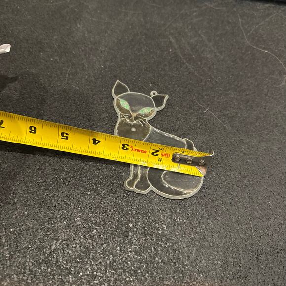 Vintage Siamese Cat Stained Glass Style Resin Suncatcher Window Wall Hanging - Picture 2 of 3